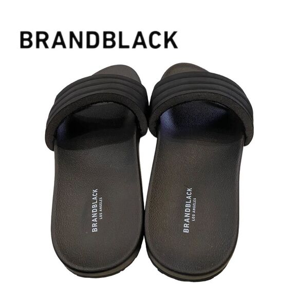 NEW in Box with Dustbag Brandblack Los Angeles Bonito Black Quilted Sandals - Picture 4 of 5